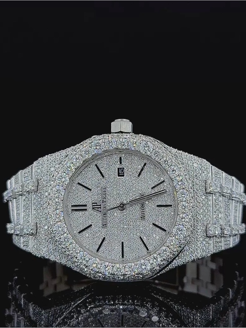 Audemars Piguet royal oak stainless steel vvs moissanite